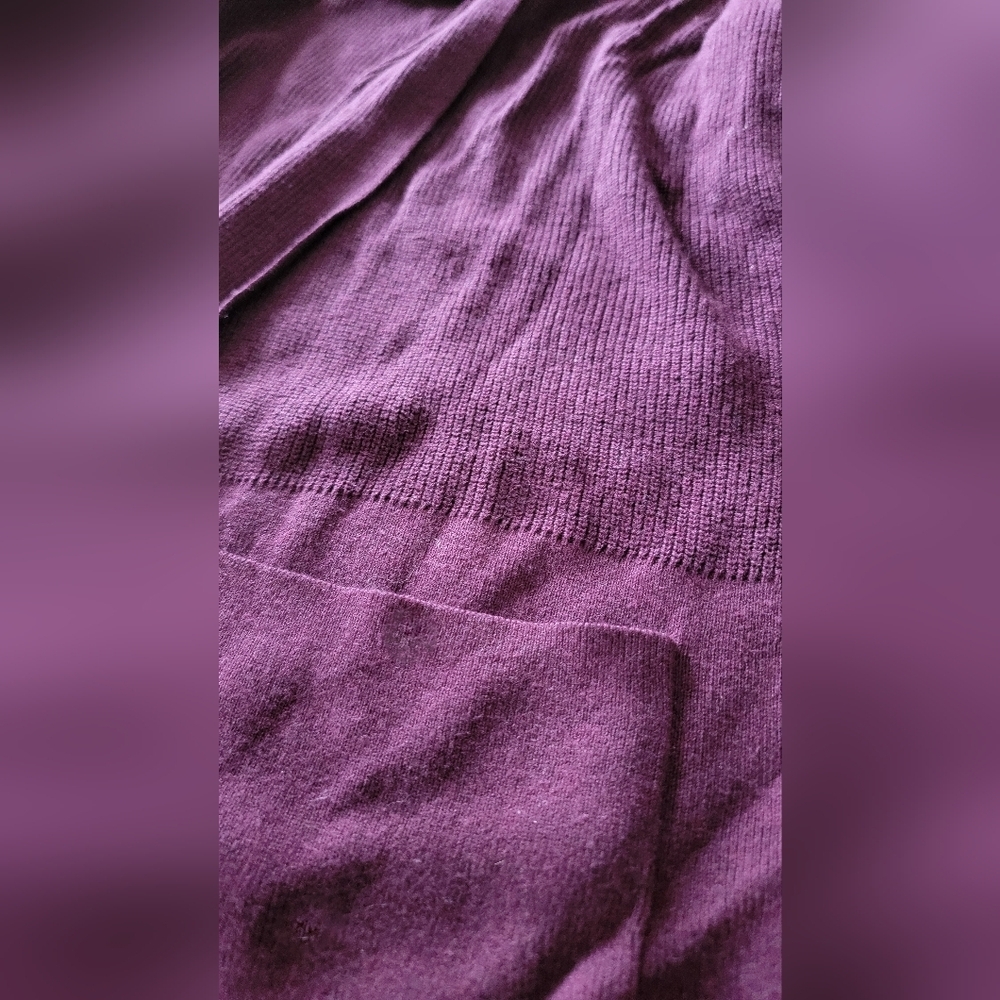 croft & barrow Plum Open-Front Pocket Cardigan Size 1X - Picture 4 of 8